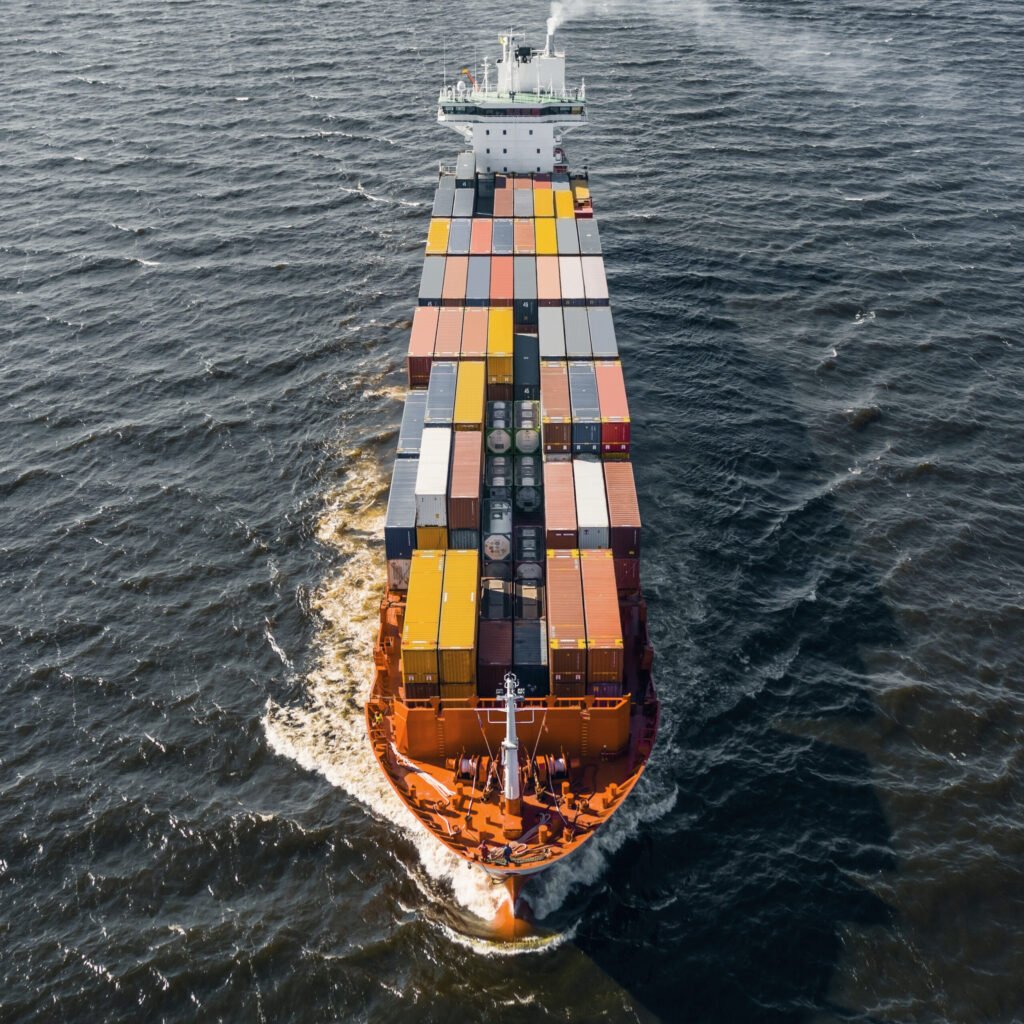 cargo ship in open water